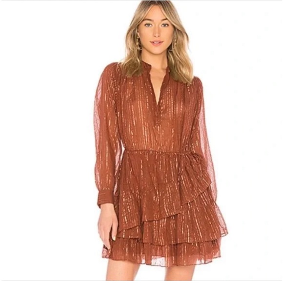 Ulla Johnson Della Dress Orange 4 - Picture 1 of 6